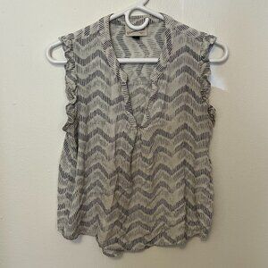 Universal Thread Blouse Sleeveless White with Black Lines Size S Women's